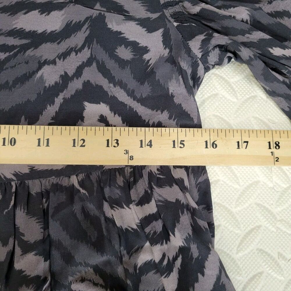 Allsaints Womens Blouse‎ Size XS Fayre Remix Top Gray Print Viscose Long Sleeve - Picture 13 of 15